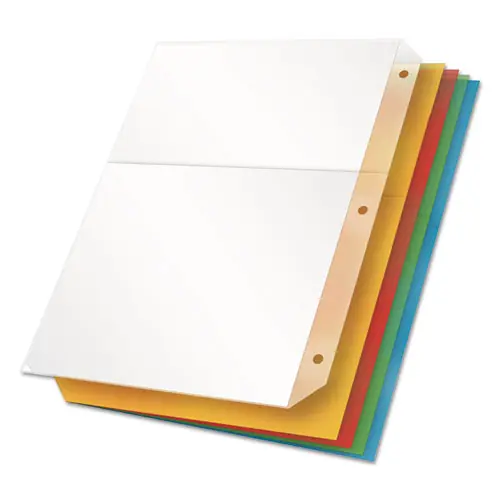 Cardinal® Poly Ring Binder Pockets, Assorted Colors, 5/Pack