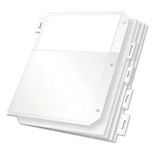 Cardinal® Poly Ring Binder Pockets, Clear, 5/Pack
