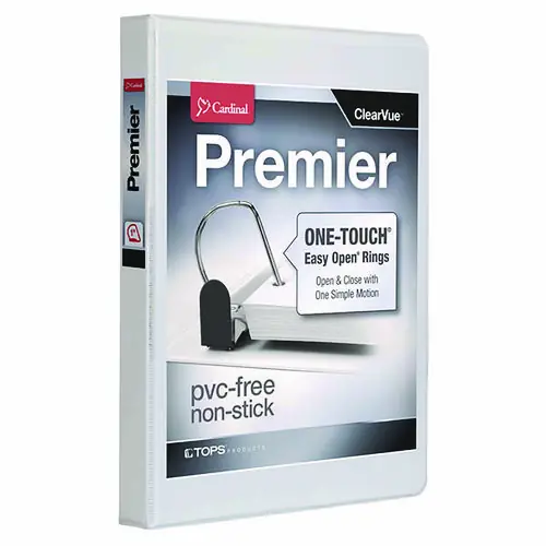 Cardinal® Premier Easy Open® ClearVue™ Locking Slant-D® Ring Binder