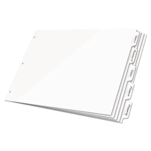 Cardinal® Write 'n Erase Tabloid Index Dividers, 8-Tab, 11 x 17, White, 1 Set