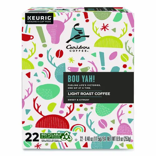 Caribou Coffee® BOU YAH K-Cup Pods, Light Roast, 22/Box
