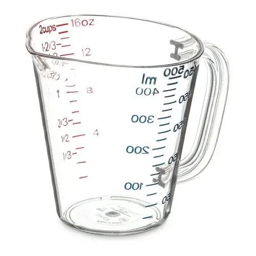 Carlisle Commercial Measuring Cup, 1 pt, Plastic, Clear