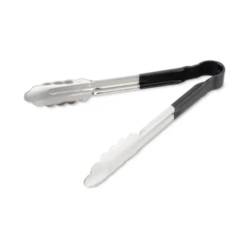 Carlisle Dura-Kool Tongs, Stainless Steel, 9.5", Silver/Black