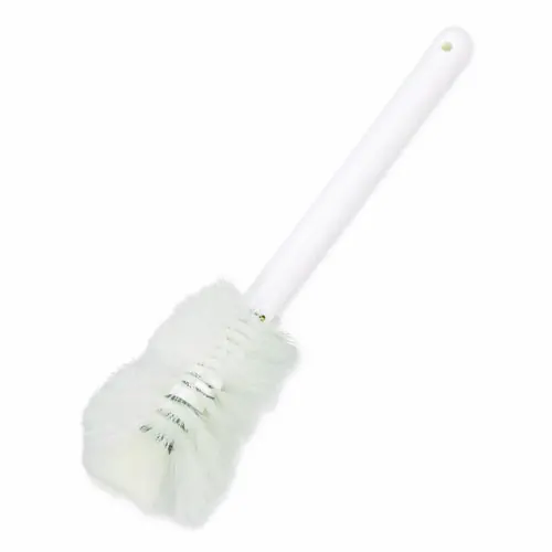 Carlisle Sparta Handle Bottle Brush, Pint, White Polyester Bristles, 4.5" Brush, 7.5" White Plastic Handle