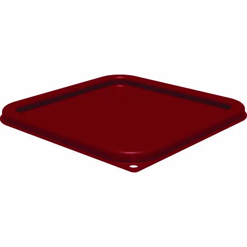Carlisle Squares Food Storage Container Lid, Red, Plastic, 9" x 9" x 0.63"