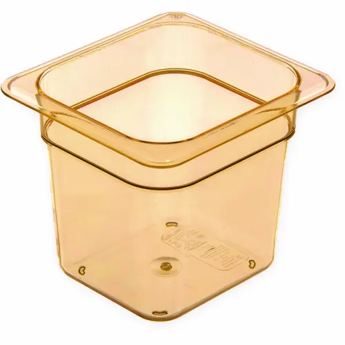 Carlisle StorPlus High Heat Food Pan, Amber, Plastic, 2.5 qt