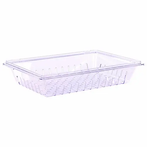 Carlisle StorPlus Polycarbonate Food Storage Container Colander, 18 x 26, Clear, Plastic