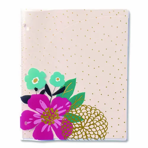 Carolina Pad® Panache Glossy 3-Hole Punched 6-Pocket Folder, Assorted Colors, 11 x 8.5