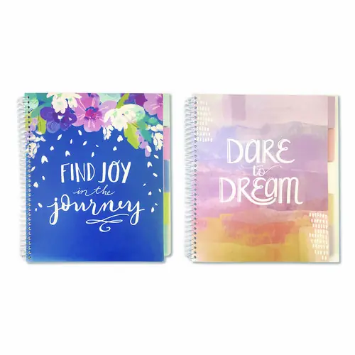 Carolina Pad® Silver Lining Five-Subject Spiral Notebook, Medium/College Rule, 11 x 9, 150 Sheets, Assorted Designs