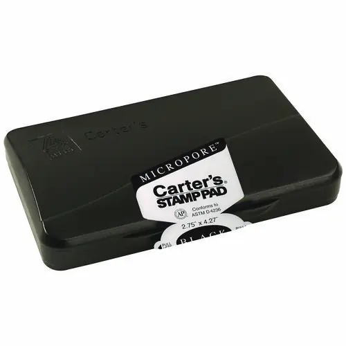 Carter's™ Pre-Inked Micropore Stamp Pad, Black, 4.25" x 2.75"