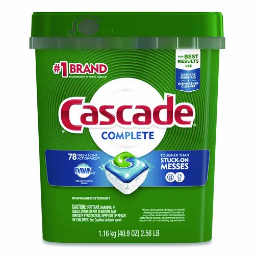 Cascade® Action Pacs, Fresh Scent, 40.9 oz Tub, 78/Pack