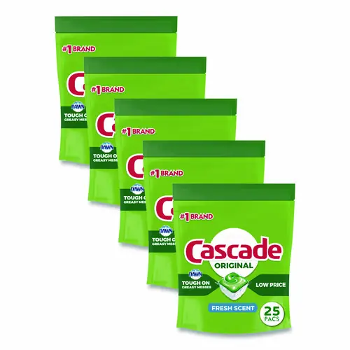 Cascade® ActionPacs, Fresh Scent, 13.5 oz Bag, 25/Pack, 5 Packs/Carton