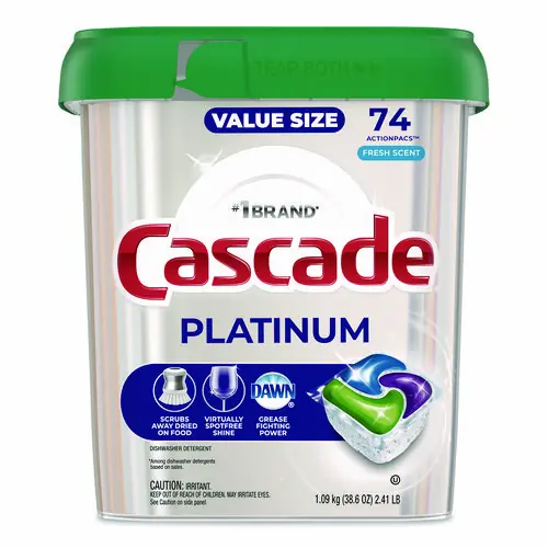 Cascade® ActionPacs, Fresh Scent, 38.6 oz Tub, 74/Pack