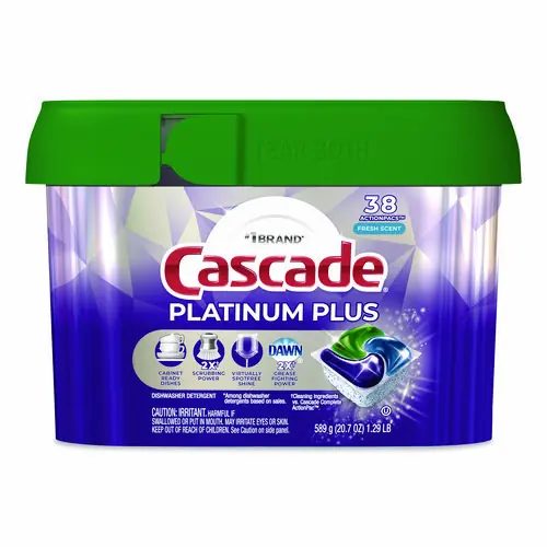 Cascade® Platinum Plus ActionPacs Dishwasher Detergent Pods, Fresh Scent, 38 Count, 20.7 oz Tub