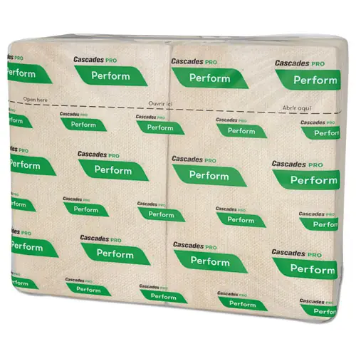 Cascades PRO Perform Interfold Napkins, 1-Ply, 6.5 x 4.25, Natural, 376/Pack, 16 Packs/Carton