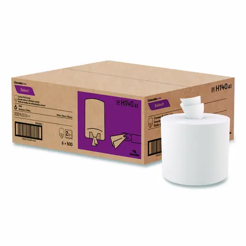 Cascades PRO Select Roll Paper Towels, 2-Ply, 7.8" x 416 ft, White, 500/Roll, 6 Rolls/Carton
