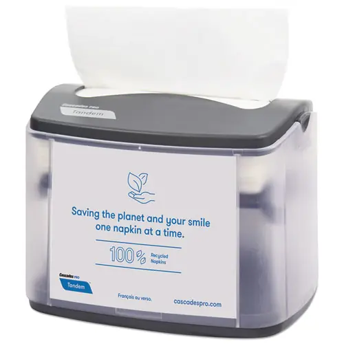 Cascades PRO Tandem Tabletop Napkin Dispenser, Gray, 4/Carton
