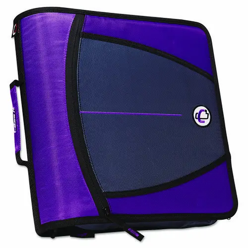 Case it™ Large Capacity Zipper Binder, 3 Rings, 3" Capacity, 11 x 8.5, Purple