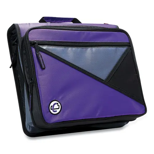 Case it™ Universal Zipper Binder, 3 Rings, 2" Capacity, 11 x 8.5, Purple/Gray Accents
