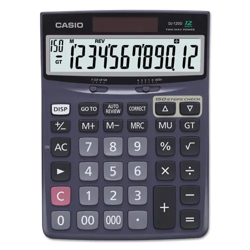 Casio® DJ120D Calculator, 12-Digit LCD