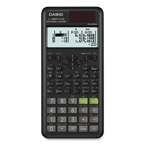 Casio® FX-300ES Plus 2nd Edition Scientific Calculator, 16-Digit LCD, Black