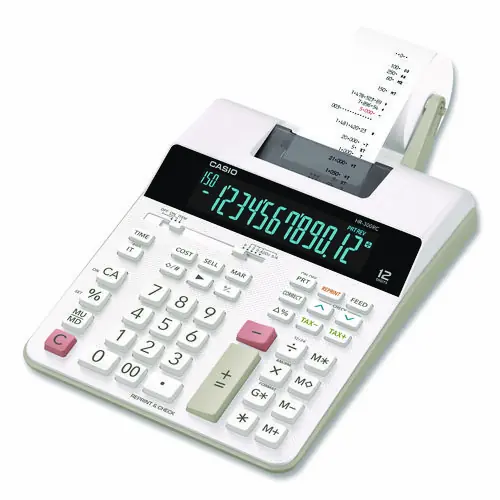 Casio® HR-300RC 12-Digit Printing Calculator, Black/Red Print, 2 Lines/Second, White
