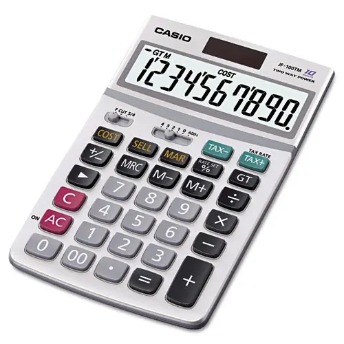 Casio® JF100MS Desktop Calculator, 10-Digit LCD