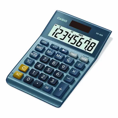 Casio® MS80B 8-Digit Battery and Solar Basic Calculator