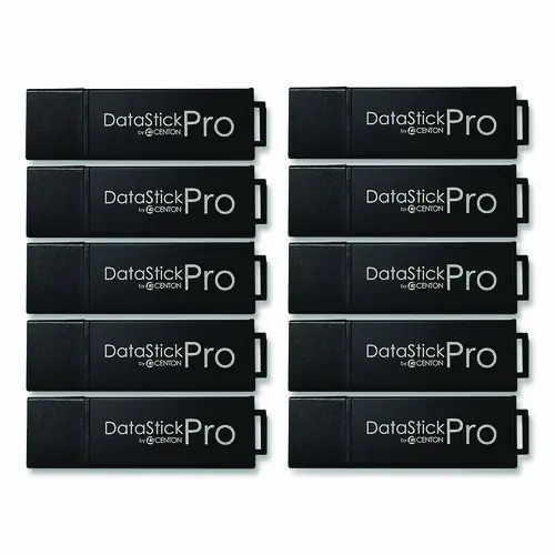 Centon DataStick Pro USB 3.2 Type A Flash Drive, 32 GB, Black, 10/Pack