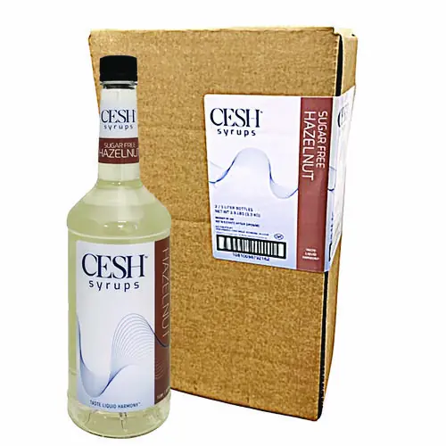CESH™ Sugar-Free Hazelnut Syrup, 33.81 oz Bottle, 2/Carton