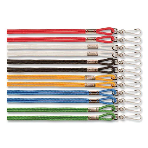 Champion Sports Lanyard, Metal J-Hook Fastener, 20" Long, Assorted Colors, 12/Pack