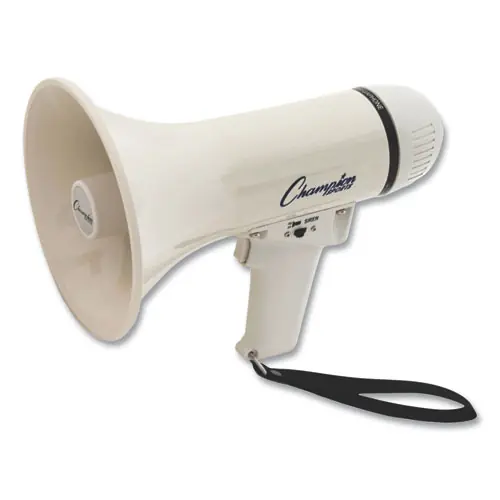 Champion Sports Megaphone, 400 yds Range, White