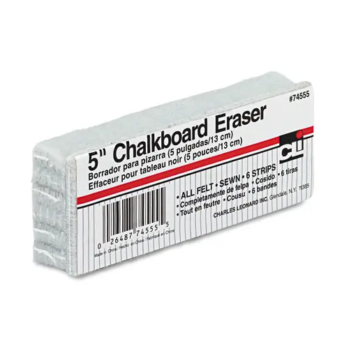 Charles Leonard® 5-Inch Chalkboard Eraser, 5" x 2" x 1"