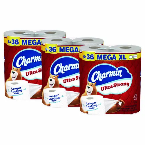 Charmin® Ultra Strong Bathroom Tissue, 2-Ply, White, 330 Sheets/Roll, 6 Rolls/Pack, 3 Packs/Carton