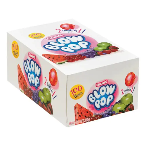 Charms® Blow Pops, Assorted Fruity Flavors, 100/Box