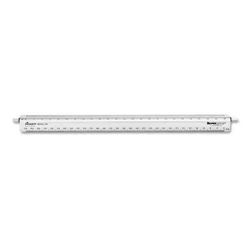 Chartpak® Adjustable Triangular Scale Aluminum Engineers Ruler, 12", Silver