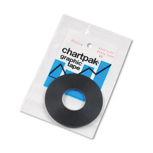 Chartpak® Graphic Chart Tapes, 1" Core, 0.06" x 54 ft, Matte Black