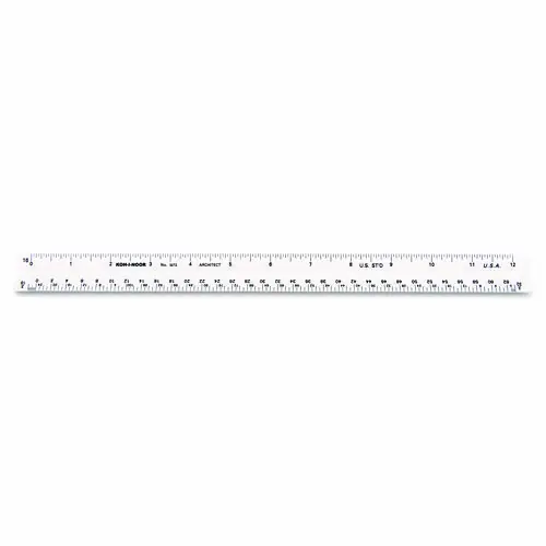 Chartpak® Triangular Scale, Plastic, 12" Long, Architectural, White