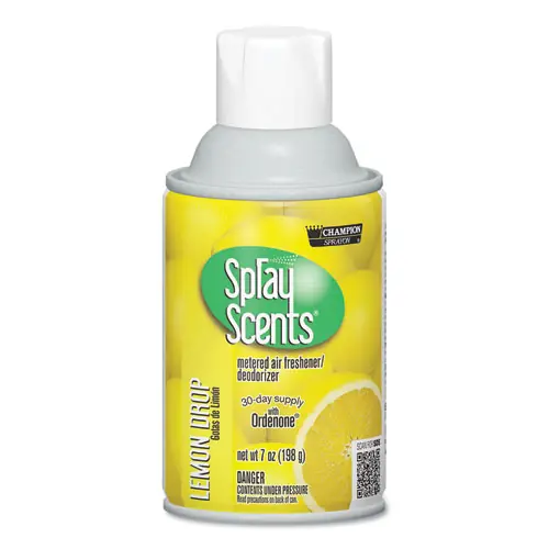 Chase Products Champion Sprayon SPRAYScents Metered Air Freshener Refill, Lemon, 7 oz Aerosol Spray, 12/Carton
