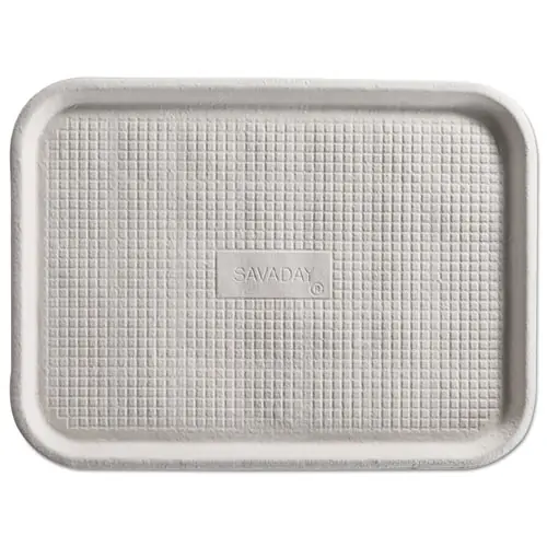 Chinet® Savaday Molded Fiber Flat Food Tray, White, 200/Carton