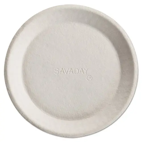 Chinet® Savaday Molded Fiber Plates, 10" Diameter, Cream, 500/Carton
