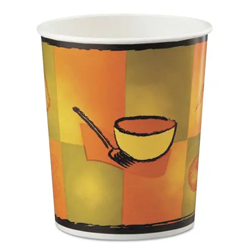 Chinet® Streetside Squat Paper Food Container, Streetside Design, 16 oz