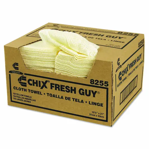 Chix® Fresh Guy Towels, 13.5 x 13.5, Yellow, 150/Carton