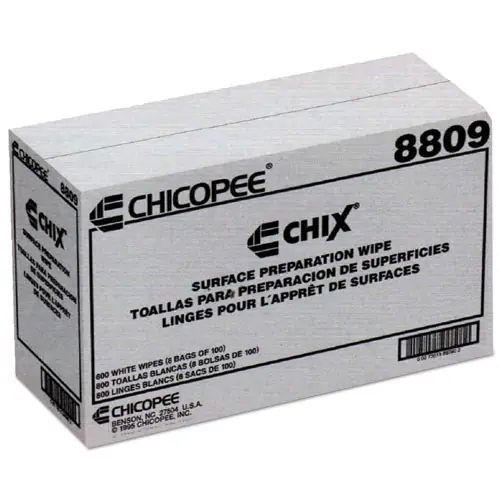 Chix® Surface Prep Wipes, 1-Ply, 13" x 21", Unscented, White, 100 Wipes per Bag, 8 Bags per Carton (Non-Stock Item - Extended Delivery Time)