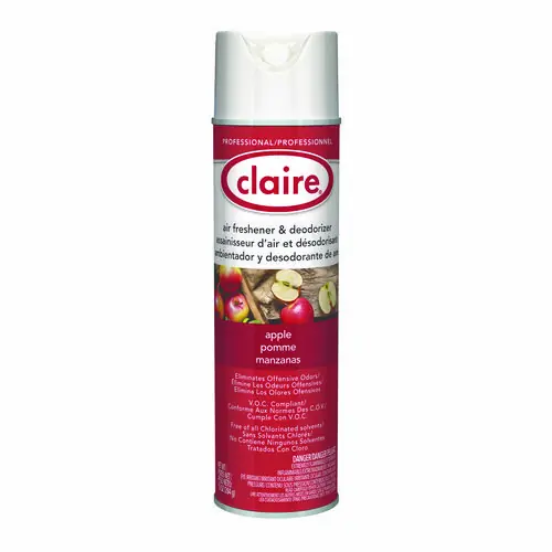 Claire® Aerosol Air Freshener and Deodorizer, Apple, 10 oz Aerosol Spray, 12/Carton