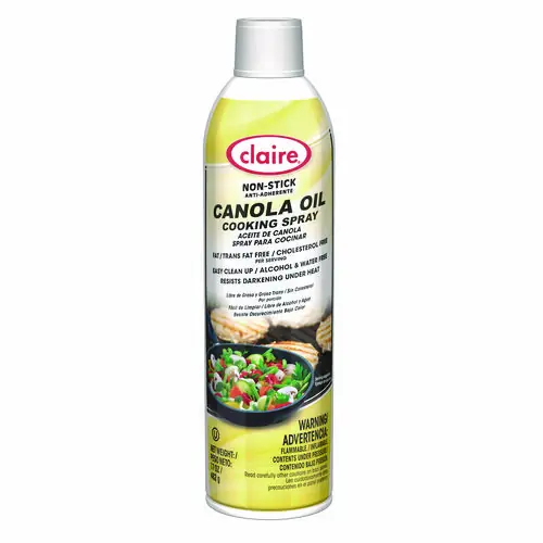 Claire® Canola Oil Cooking Spray, 17 oz Spray Can, 6/Carton