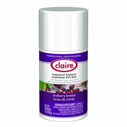 Claire® Metered Air Freshener, Mulberry Scent, 7 oz Aerosol Spray, 12/Carton