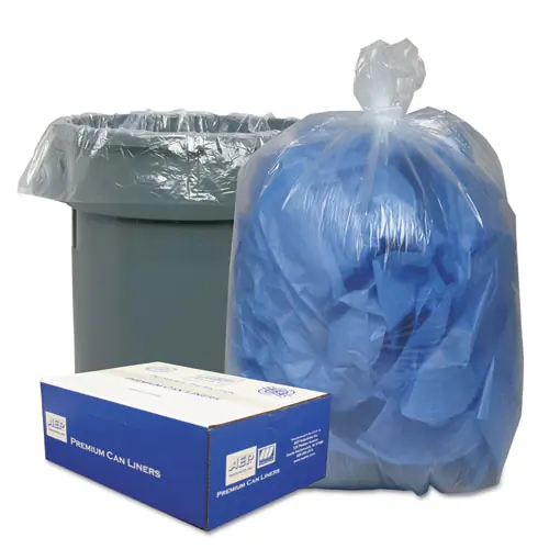 Classic Clear Linear Low-Density Can Liners, 33 gal, Clear, 25 Bags/Roll, 10 Rolls/Carton