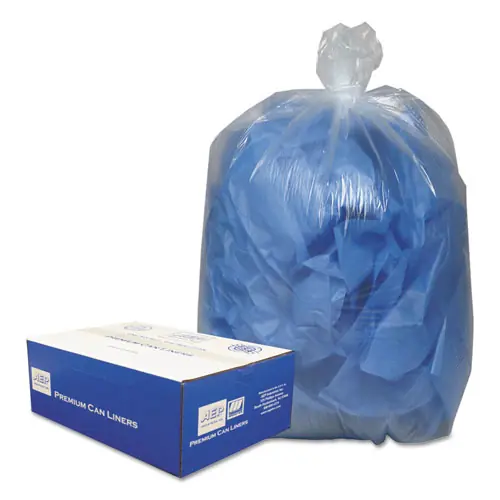 Classic Clear Linear Low-Density Can Liners, 60 gal, 0.9 mil, 38" x 58", Clear, 10 Bags/Roll, 10 Rolls/Carton