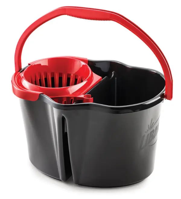 Clean & Rinse Bucket with Wringer, 4 Gallon – Black